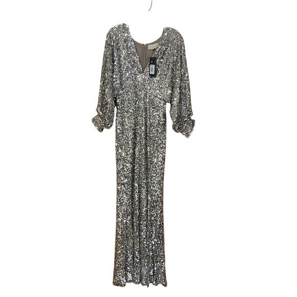 Sachin + Babi Size 2 NWD Sequin Gabby Glitter Long Sleeve V Neck Gown NWT Flaw - Picture 4 of 11